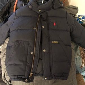 Blue polo winter coat